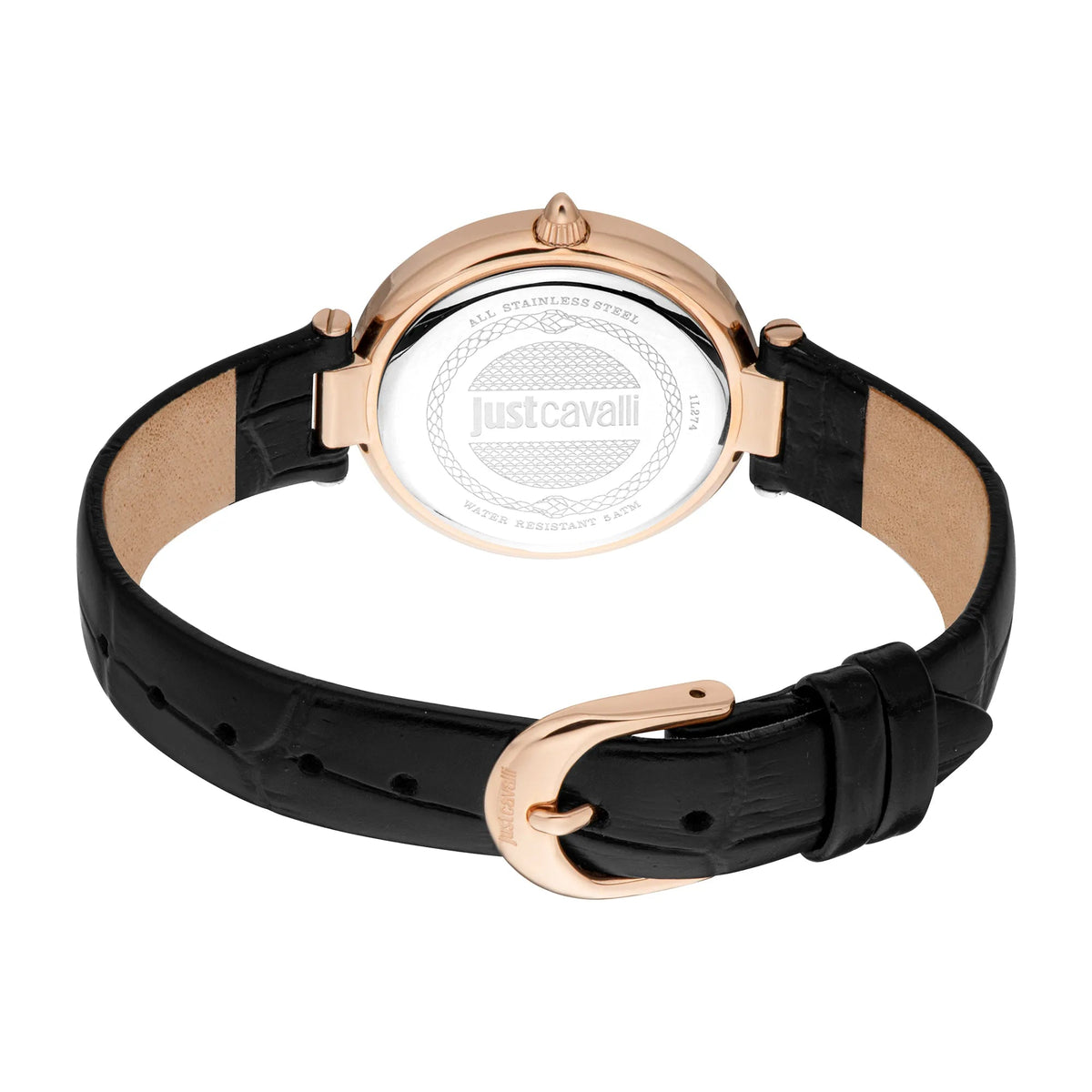 Just Cavalli Savoca Leather Black RG Silver -korean beauty
