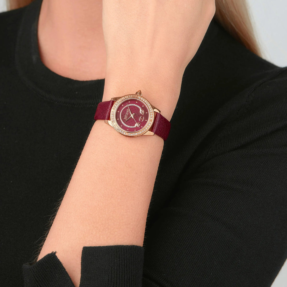 Just Cavalli Neive Leather Red Rose Gold -korean beauty