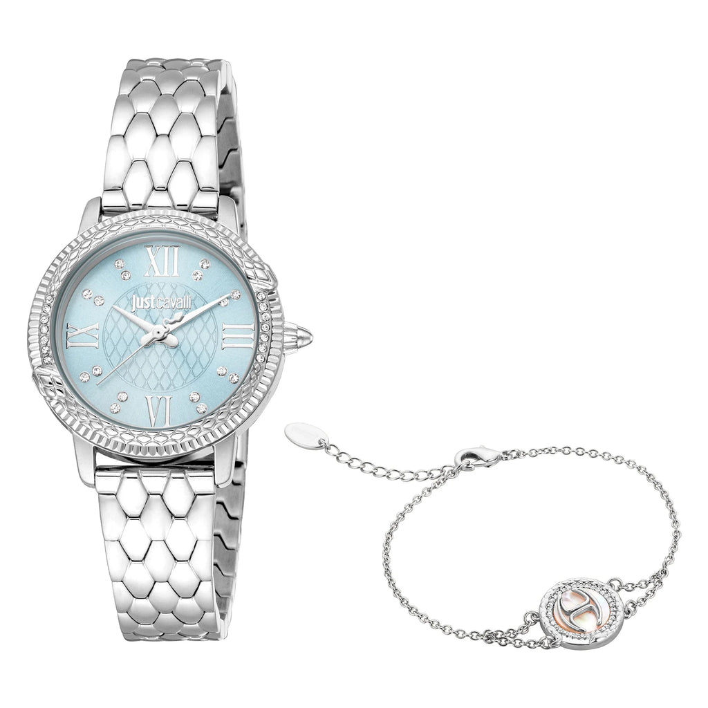 Just Cavalli Viperized Silver Grey Light Blue -korean beauty