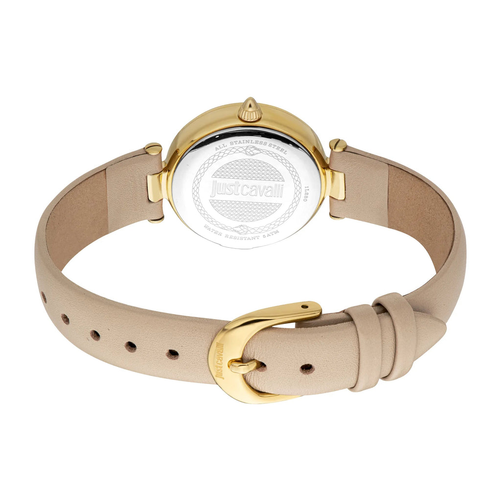 Just Cavalli Modena Leather Beige Yellow Gold -korean beauty