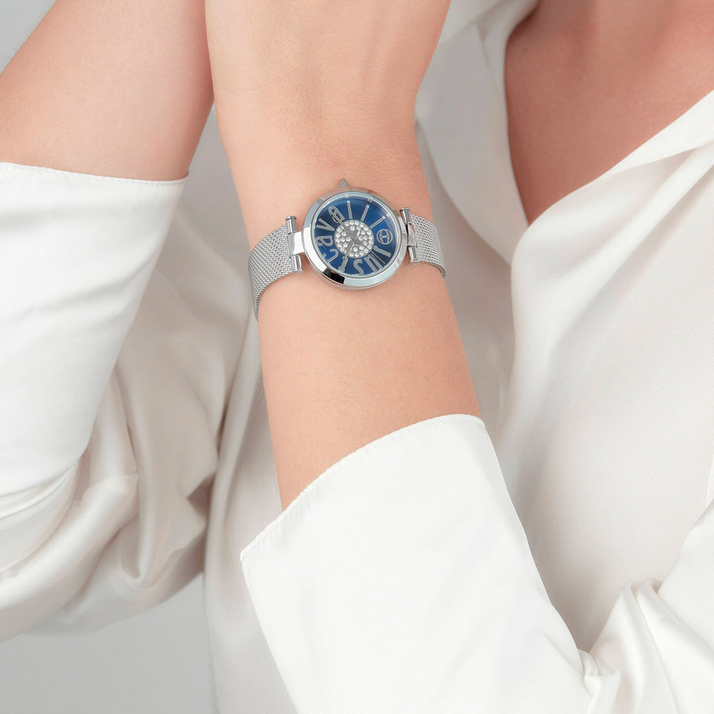 Just Cavalli Modena Mesh Silver Blu -korean beauty