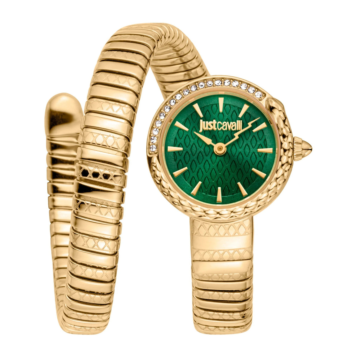 Just Cavalli Cerchio Snake Yellow Gold Bottle Green -korean beauty