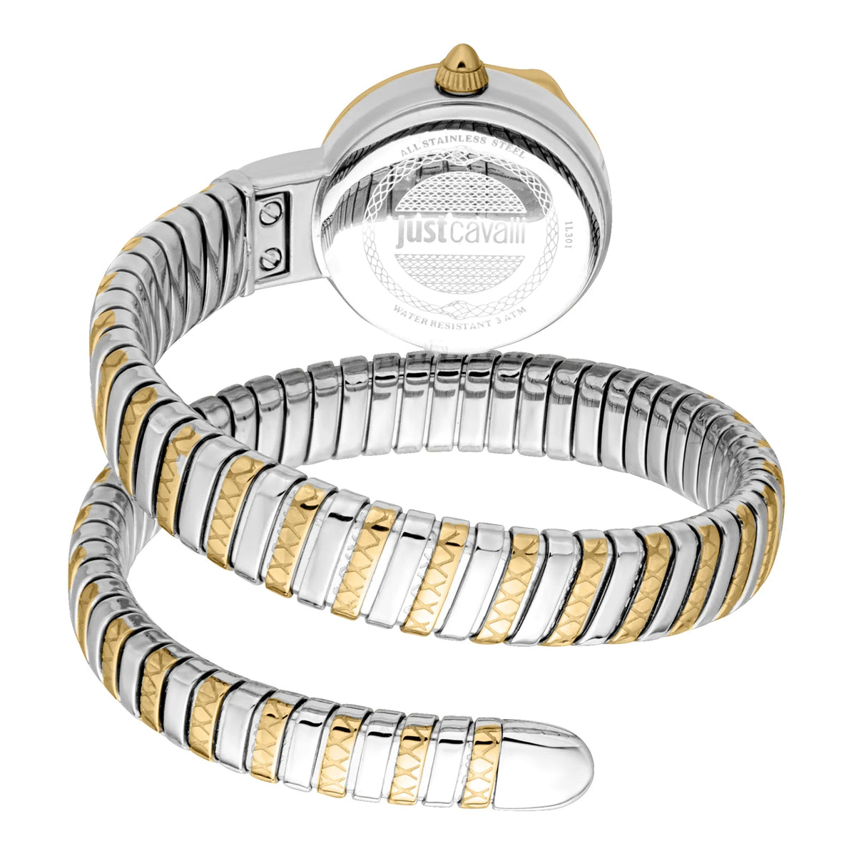 Just Cavalli Cerchio Snake Two Tones YG Silver Grey -korean beauty