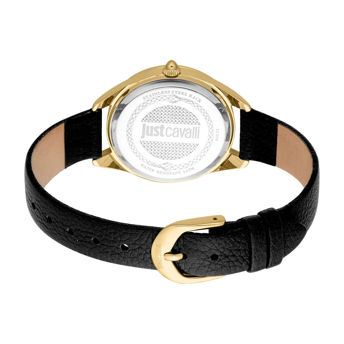 Just Cavalli Luna Leather Black YG Black -korean beauty