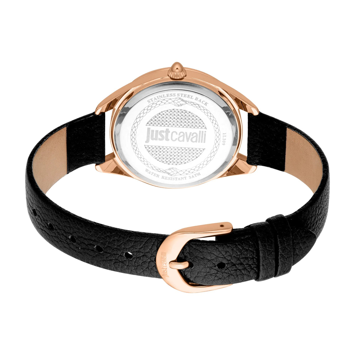 Just Cavalli Luna Leather Black RG Silver -korean beauty