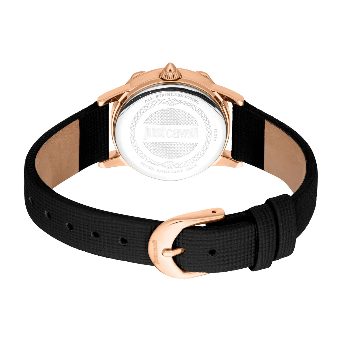Just Cavalli Fiorenza Snake Leather Black RG Silver -korean beauty