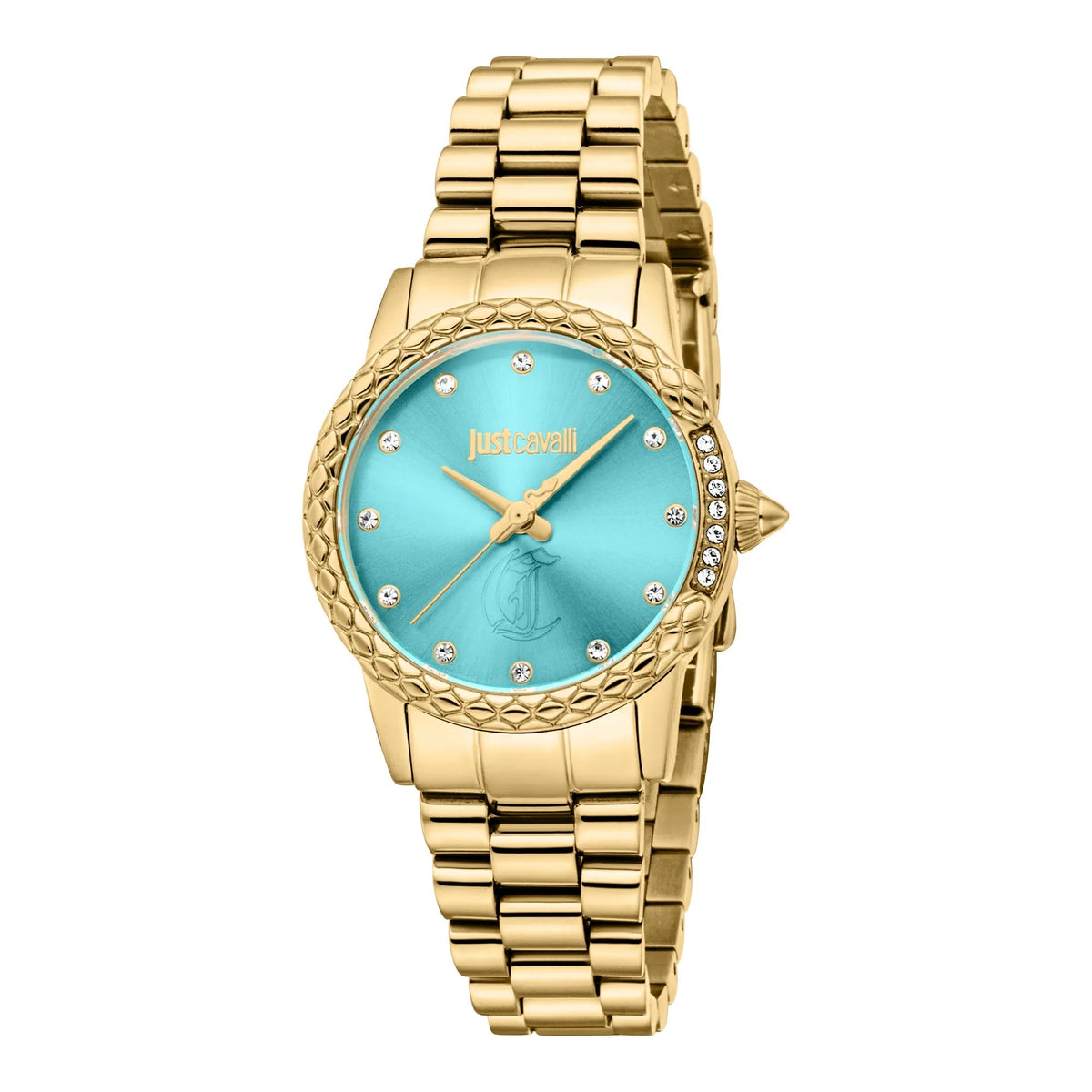 Just Cavalli Fiorenza Snake Yellow Gold Turquoise -korean beauty