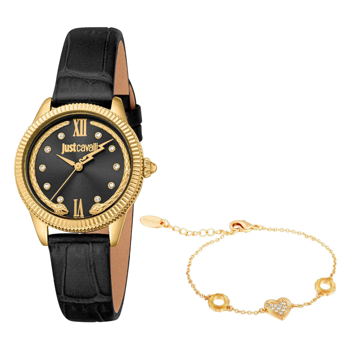 Just Cavalli Lovestruck Valentines Leather Black YG -korean beauty