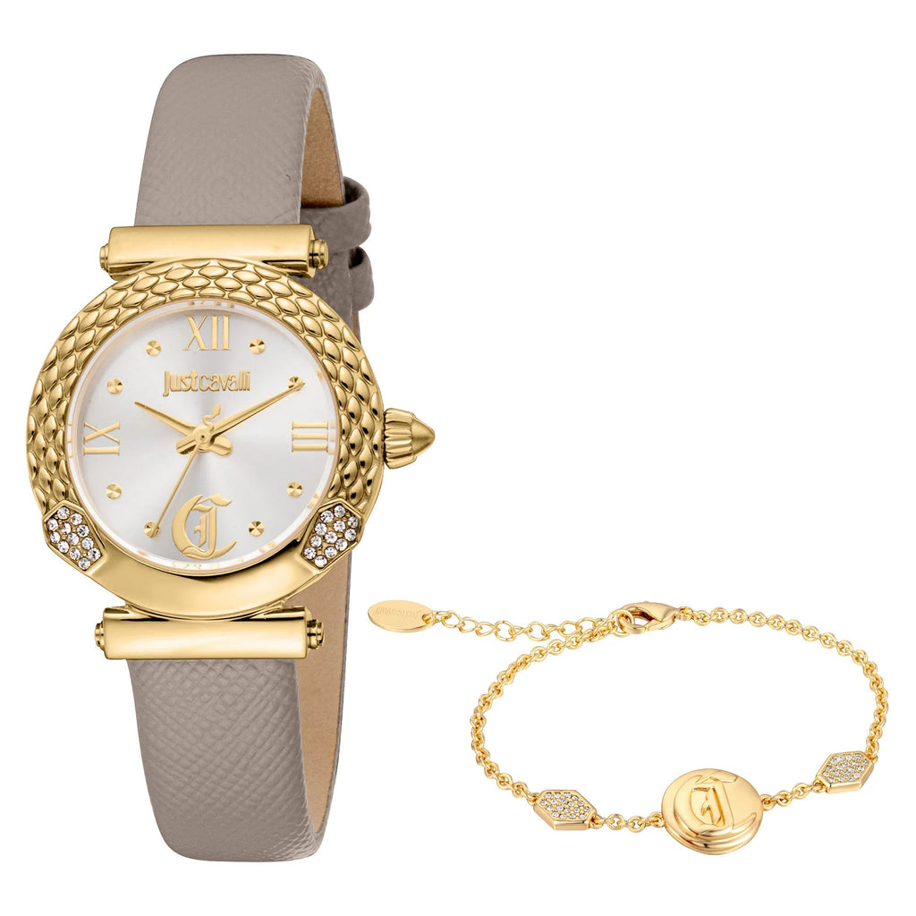 Just Cavalli Curiosa Leather Grey Gold -korean beauty