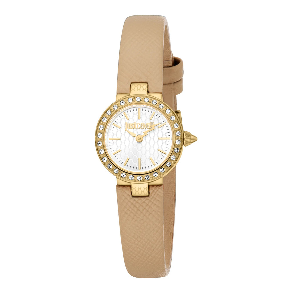 Just Cavalli Serenita Mini Leather Beige YG Silver -korean beauty