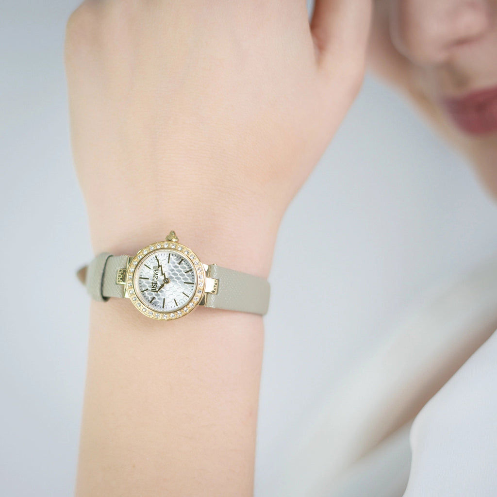 Just Cavalli Serenita Mini Leather Beige YG Silver -korean beauty