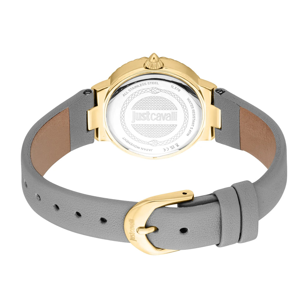 Just Cavalli Primavera Snake Leather Light Grey Silver -korean beauty
