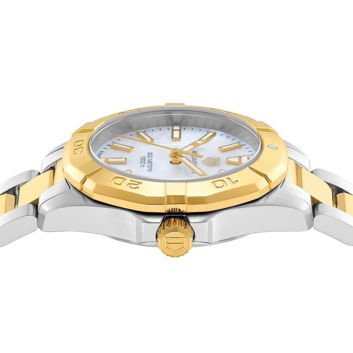 Tag Heuer Aquaracer Gold Plated And Stainless Steel Ladies Watch -korean beauty