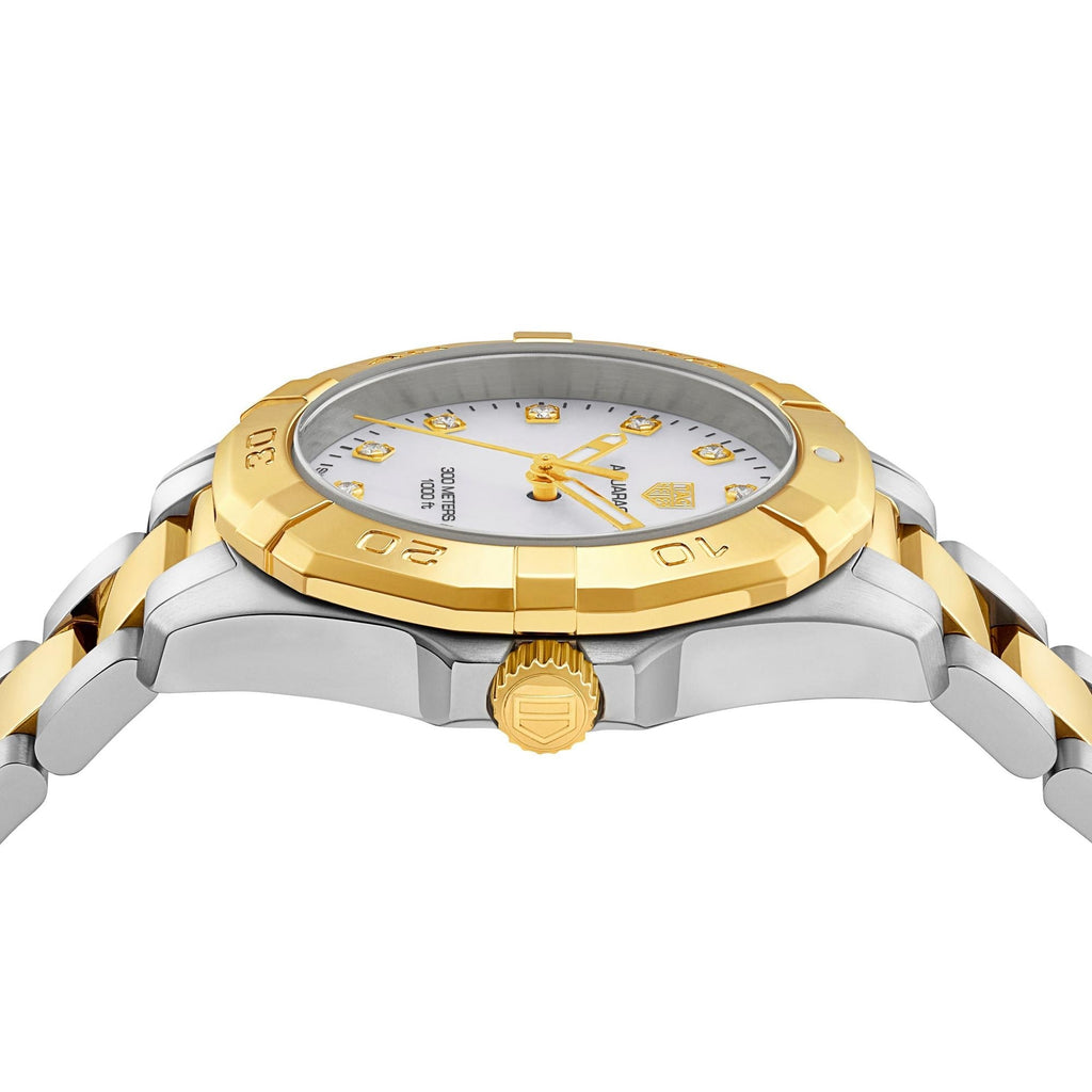 Tag Heuer Aquaracer Stainless Steel And Gold Plated Ladies Watch -korean beauty