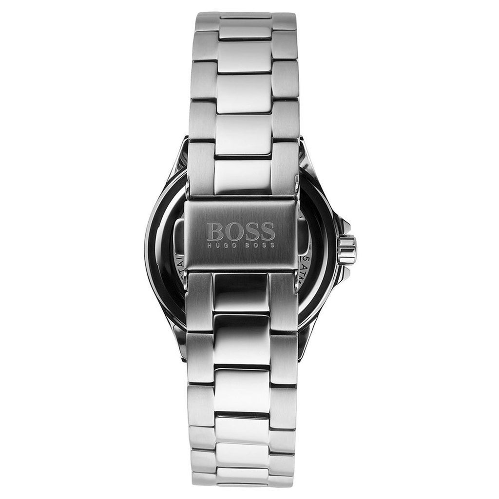 Hugo Boss Womens 1502444 Premiere Silver Tone Stainless Steel Watch With Rose Gold Di -korean beauty