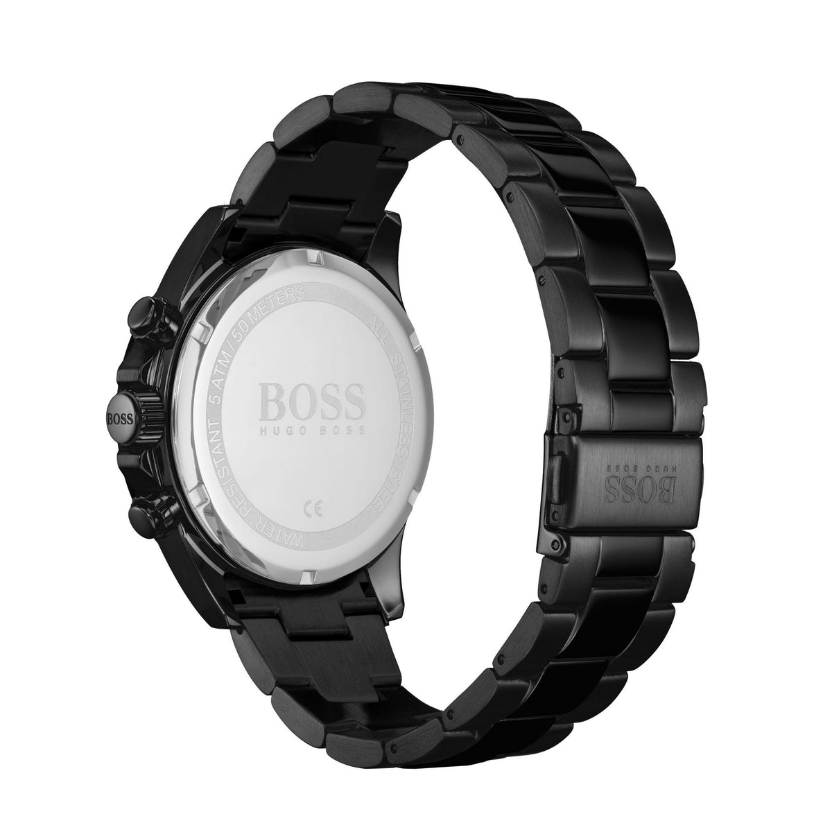 Hugo Boss Mens 1513754 Hero Chronograph Black Stainless Steel Watch -korean beauty