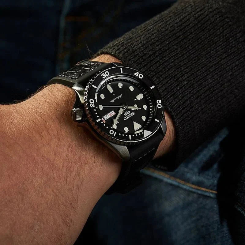 Seiko 5 Sports Auto Mens Black Watch Srpd65k3 -korean beauty