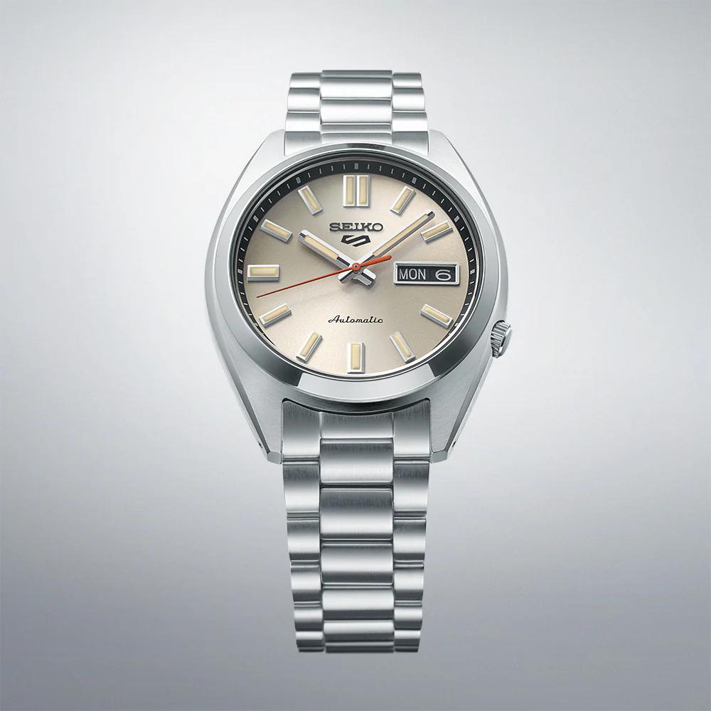 Seiko 5 Automatic Ivory Dial Stainless Steel Men' Watch Srpk91K1 -korean beauty