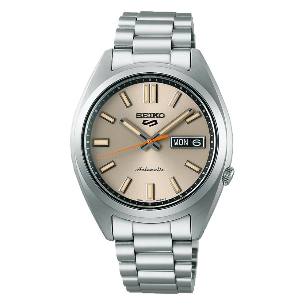 Seiko 5 Automatic Ivory Dial Stainless Steel Men' Watch Srpk91K1 -korean beauty