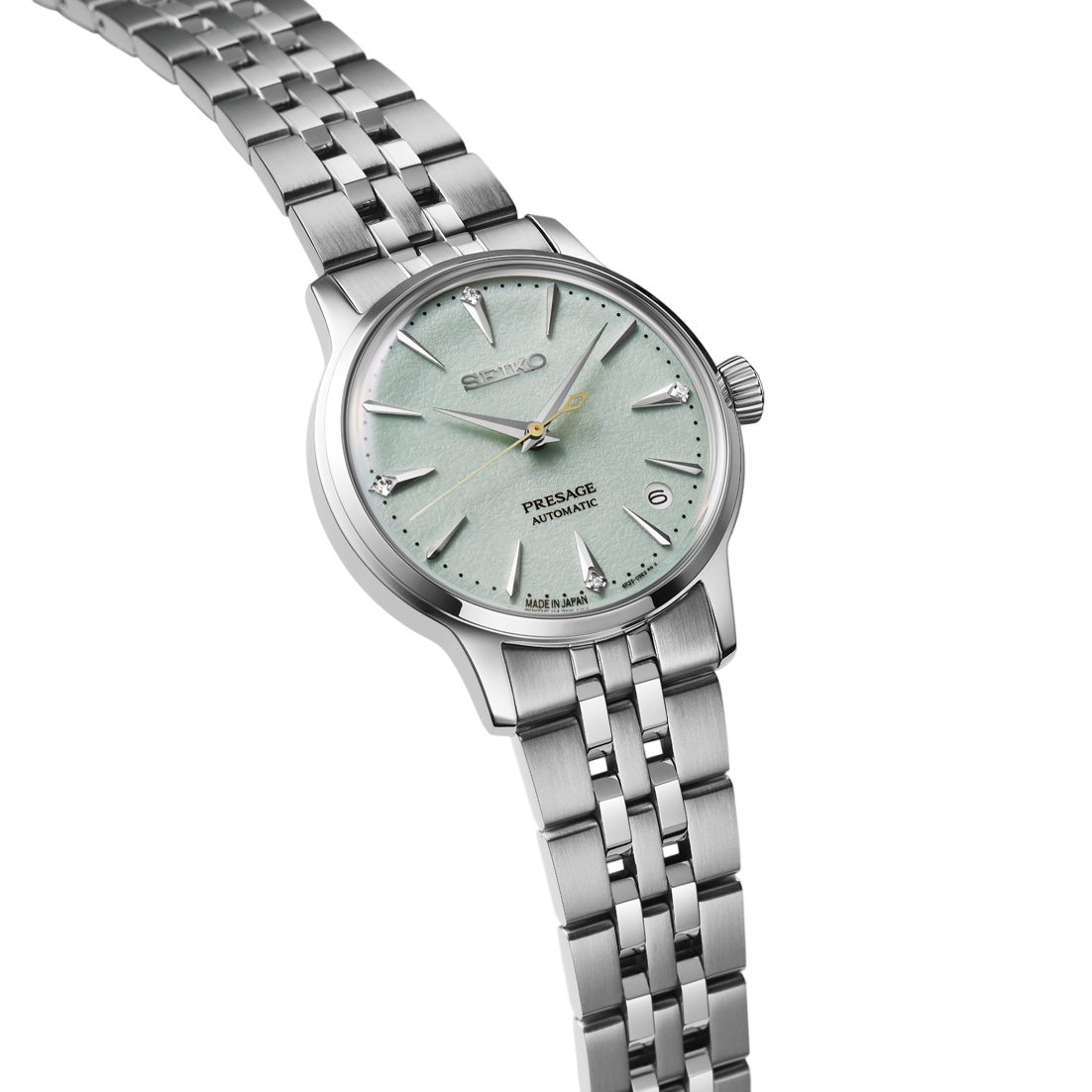 Seiko Presage Silver Stainless Steel Strap Women Watch Srpl63J1 -korean beauty