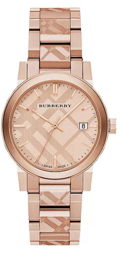 Burberry Unisex Watch The City Engraved Check Watch Bu9039 -korean beauty