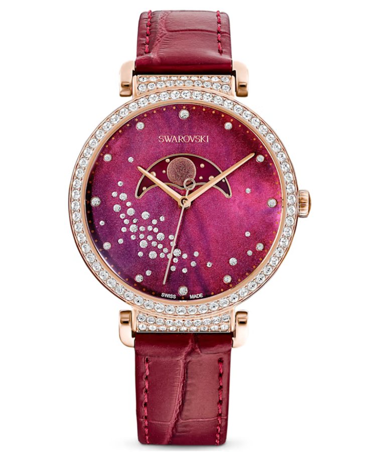 Swarovski Watch Passage Moon Phase Red 5613323 -korean beauty