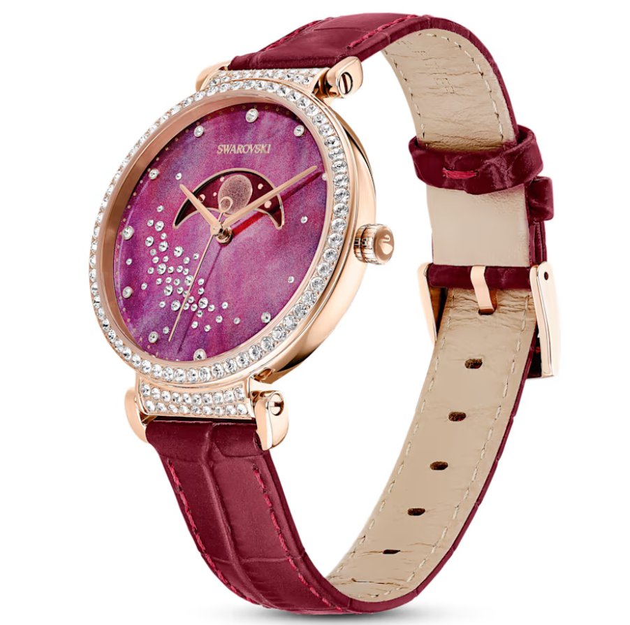 Swarovski Watch Passage Moon Phase Red 5613323 -korean beauty