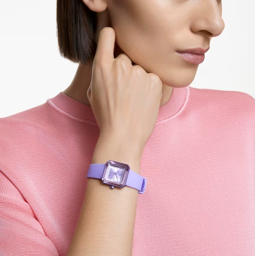Swarovski Watch Lucent With Silicone Strap Violet 5624376 -korean beauty