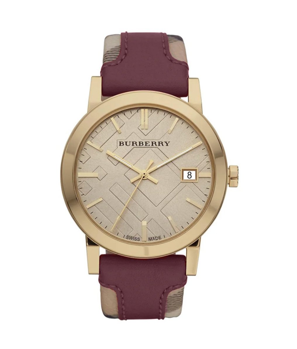 Burberry Ladies Watch The City Check Champagne Bu9017 -korean beauty