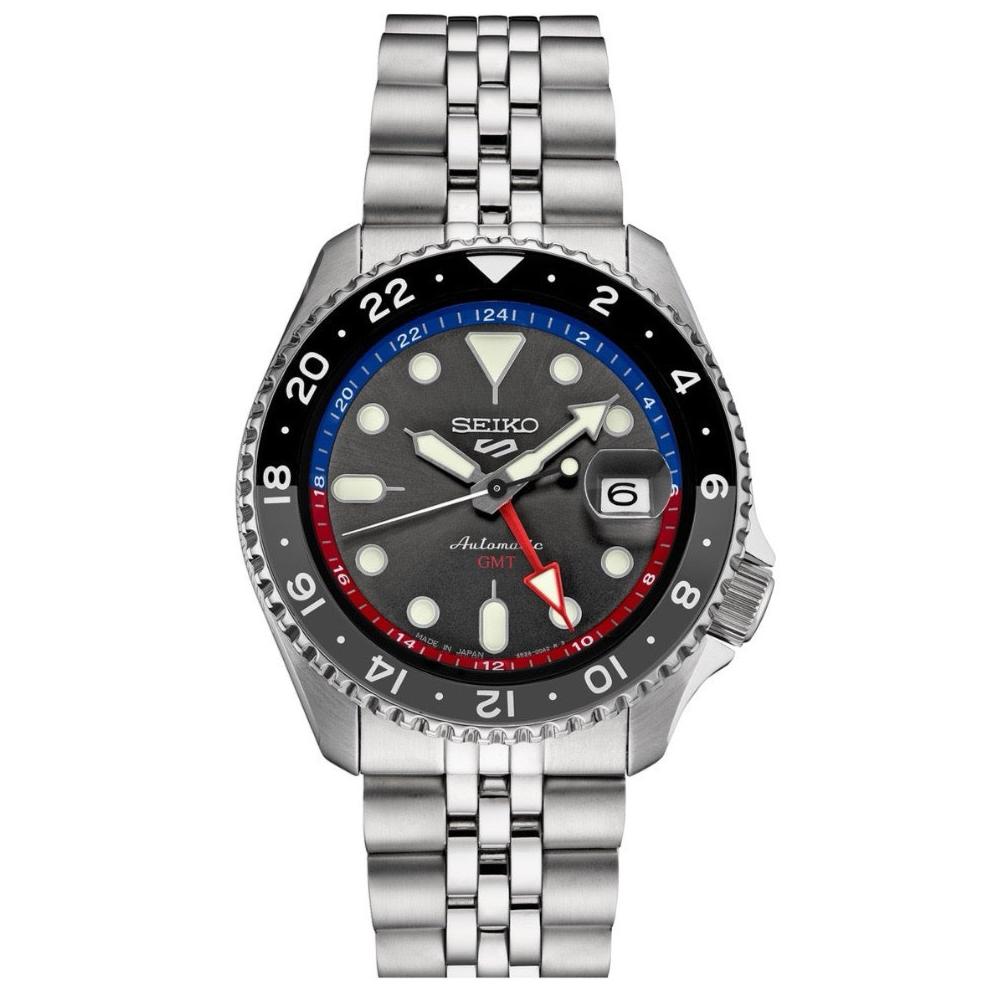 Seiko 5 Sports Gmt Auto Mens Silver Watchssk019k1 -korean beauty