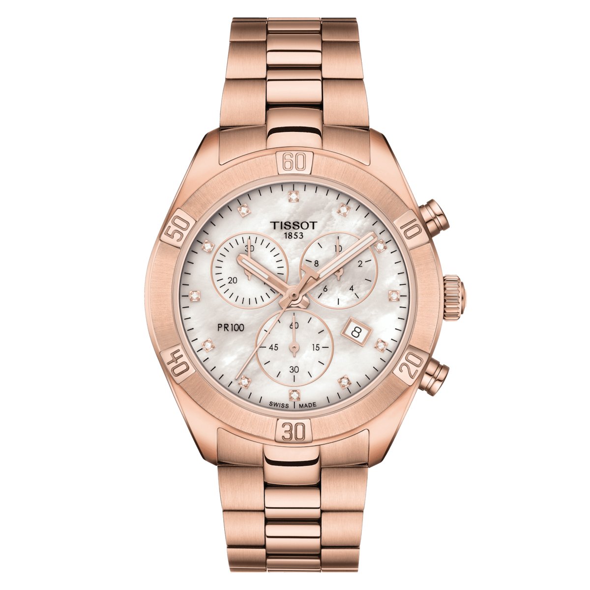 Tissot Ladies Watch Pr 100 Sport Chronograph 36mm White Rose Gold T1019103311600 -korean beauty