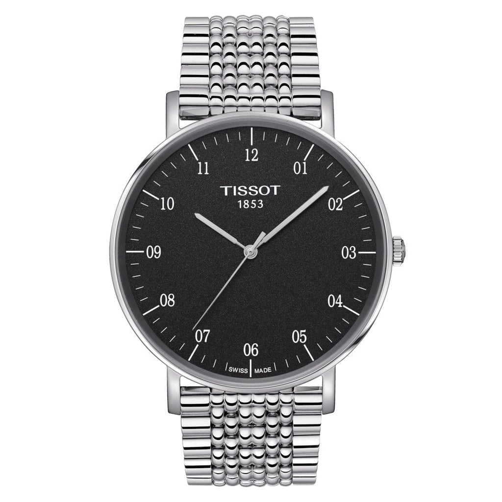 Tissot Mens Watch Everytime 42mm Black Silver T1096101107700 -korean beauty