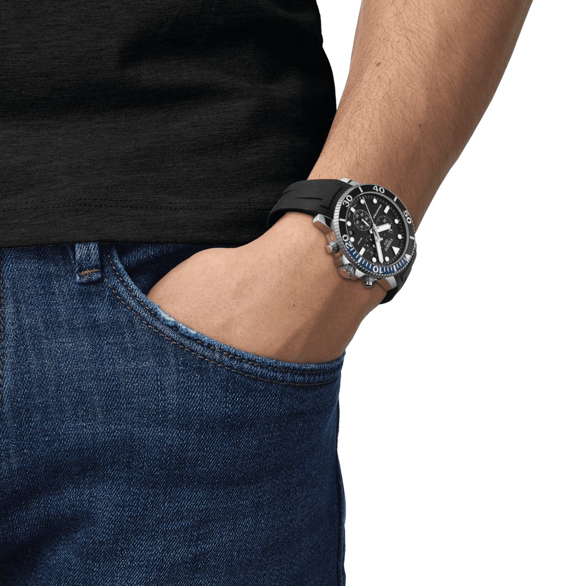 Tissot Seastar 1000 Chronograph Mens Black Watch T1204171705102 -korean beauty