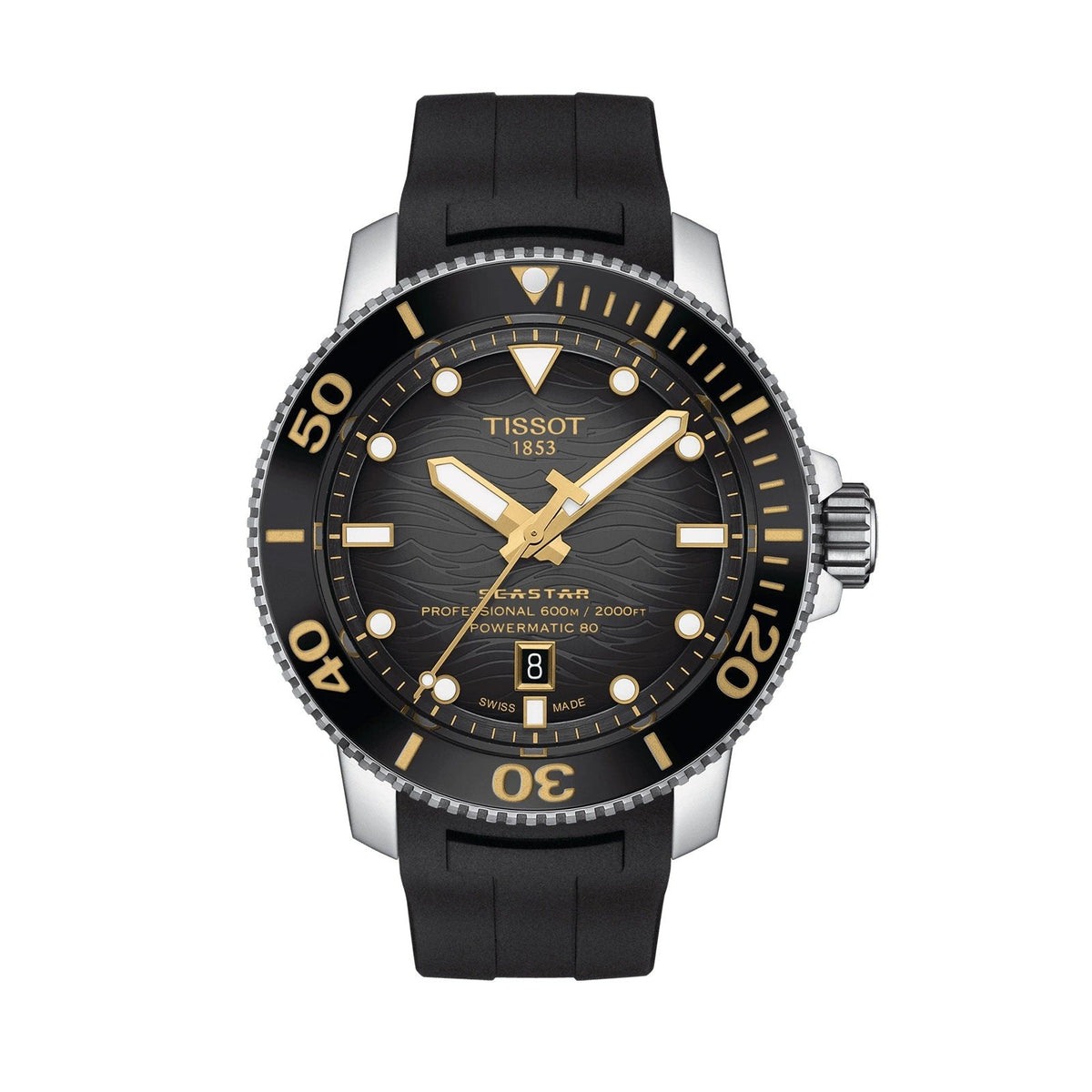 Tissot Seastar 2000 Professional Powermatic 80 Black Rubber T120.607.17.441.01 -korean beauty