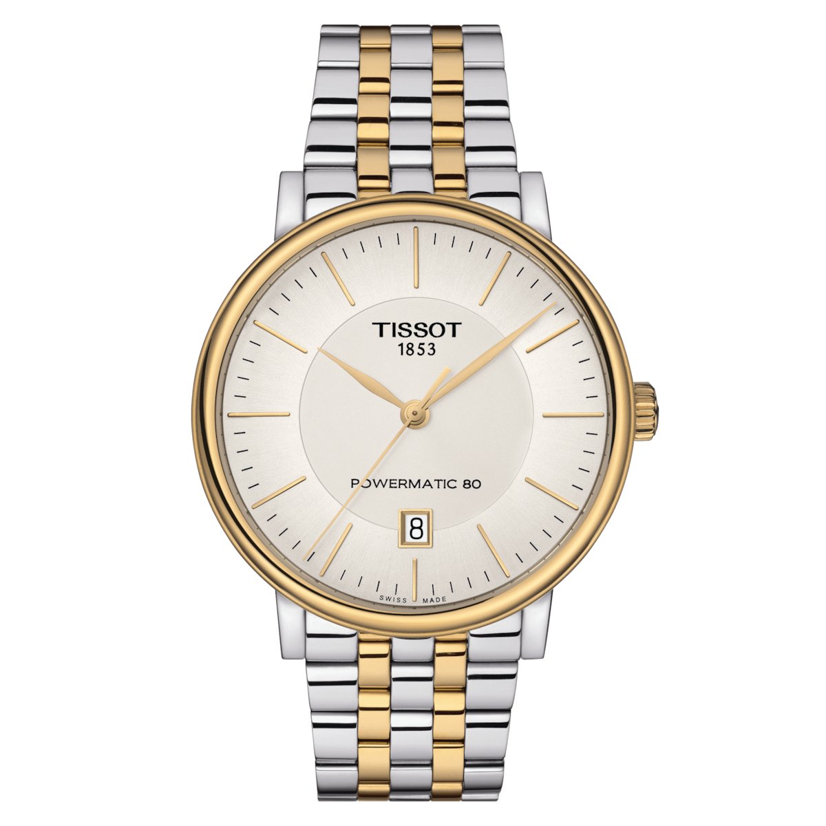 Tissot Mens Watch Carson Auto T Classic 40mm Silver Gold T1224072203100 -korean beauty