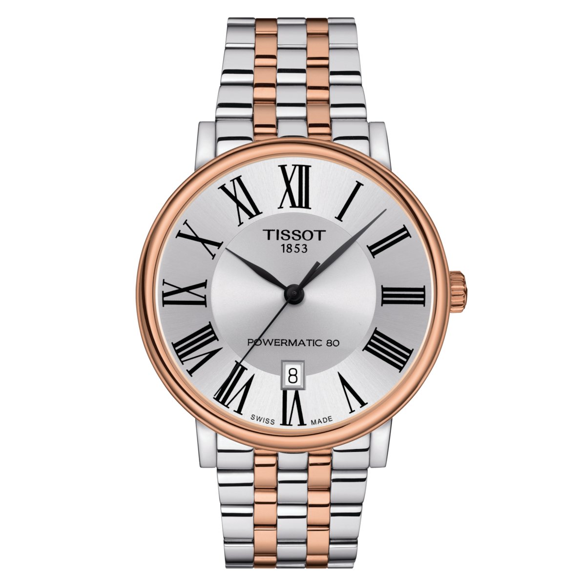 Tissot Mens Watch Carson Auto Powermatic 80 Premium 40mm Steel Rose T1224072203300 -korean beauty