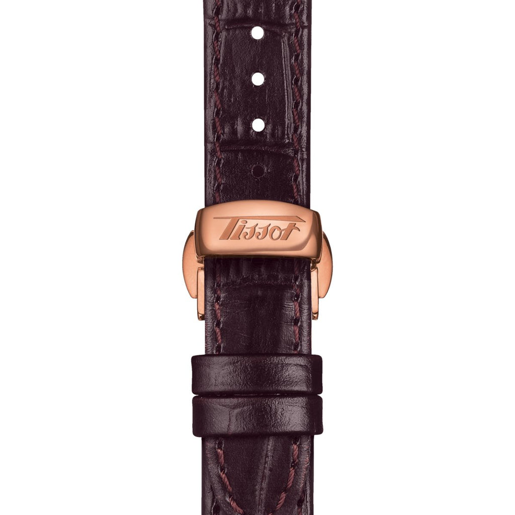 Tissot Ladies Watch Heritage Porto Hand Wind White Brown T1285053601200 -korean beauty