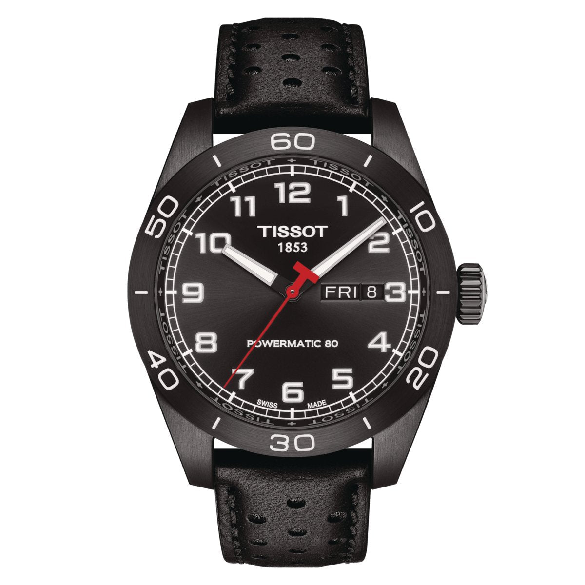 Tissot Mens Chronograph Watch Prs 516 Powermatic 80 Black T1314303605200 -korean beauty