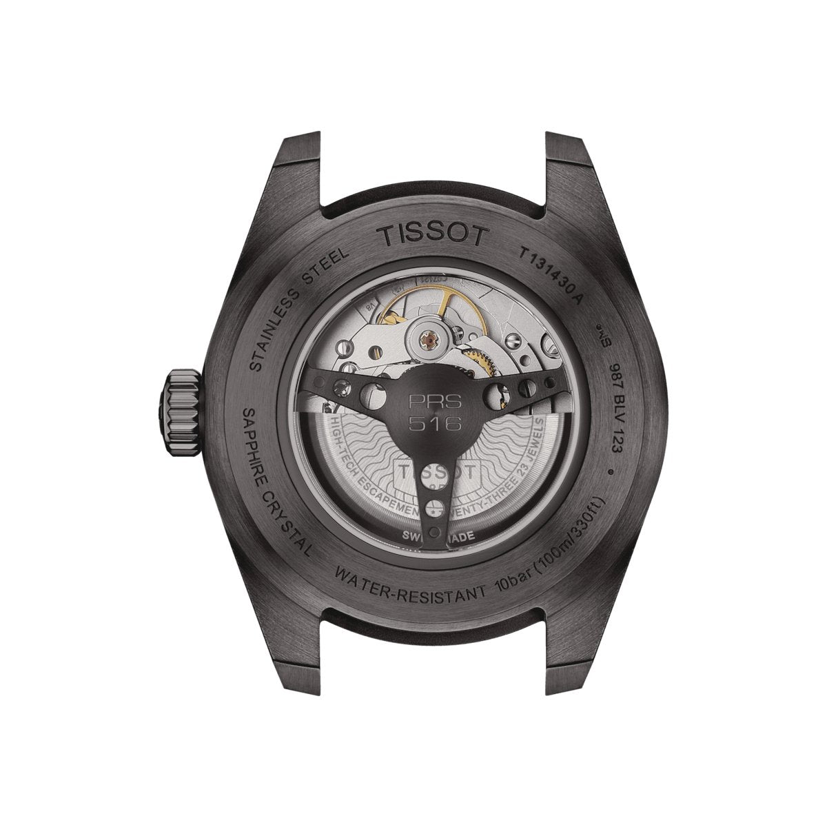 Tissot Mens Chronograph Watch Prs 516 Powermatic 80 Black T1314303605200 -korean beauty