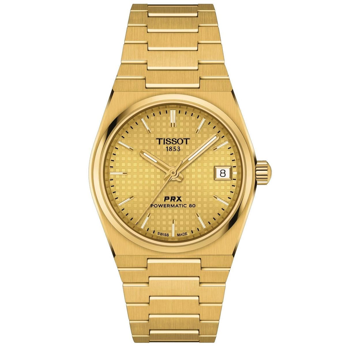 Tissot Prx Powermatic 80 Mens Gold Watch T137 207 33 021 00 -korean beauty