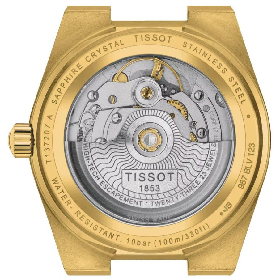 Tissot Prx Powermatic 80 Mens Gold Watch T137 207 33 021 00 -korean beauty