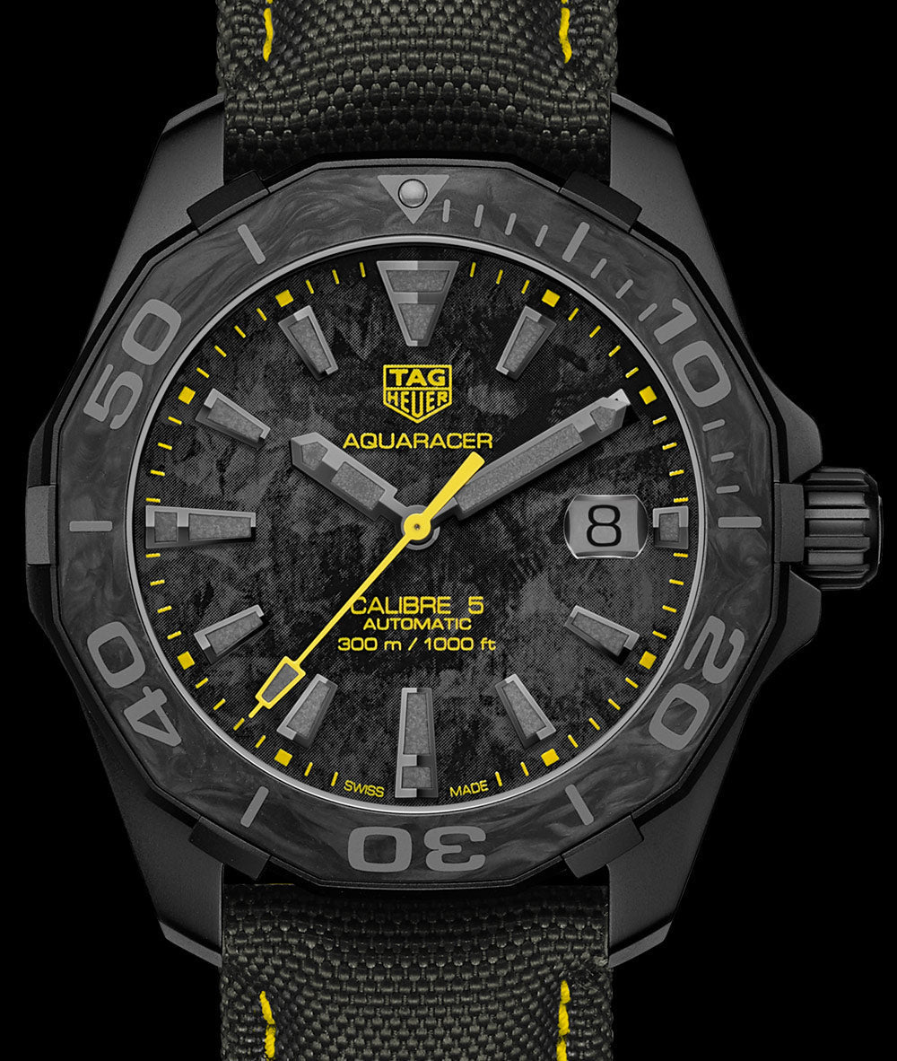 Tag Heuer Aquaracer Carbon Dial Watch For Men Wbd218b Fc6446 -korean beauty