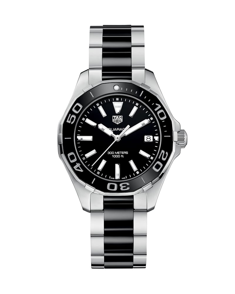 Tag Heuer Aquaracer Stainless Steel And Black Ceramic Ladies Watch -korean beauty