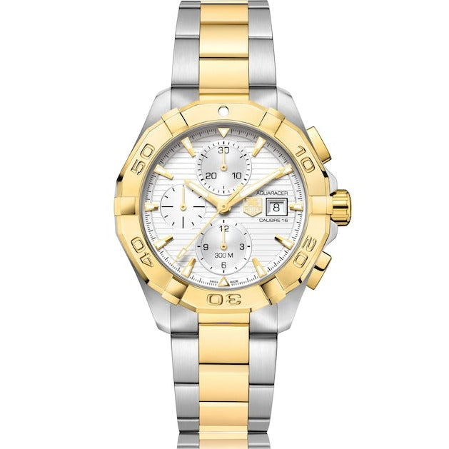 Tag Heuer Aquaracer Automatic White Dial Two Tone Steel Strap Watch For Men Cay2121 Bb0923 -korean beauty