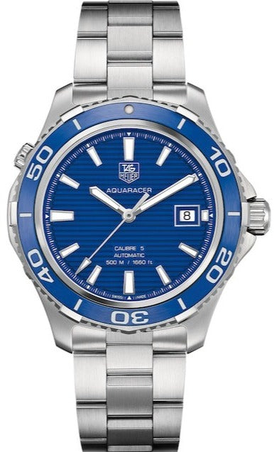 Tag Heuer Aquaracer Calibre 5 Automatic Blue Dial Silver Steel Strap Watch For Men Wak2111 Ba0830 -korean beauty