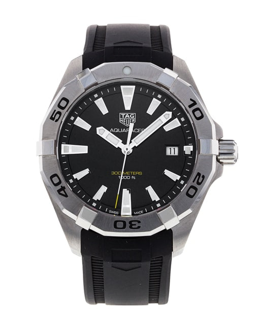 Tag Heuer Aquaracer Quartz Black Dial Black Rubber Strap Watch For Men Wbd1110 Ft8021 -korean beauty