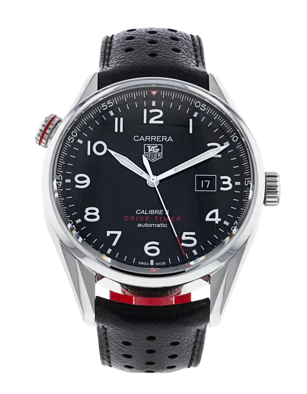 Tag Heuer Heuer Black Stainless Steel Carrera Drive Time Watch For Men War2a10 Fc6337 -korean beauty