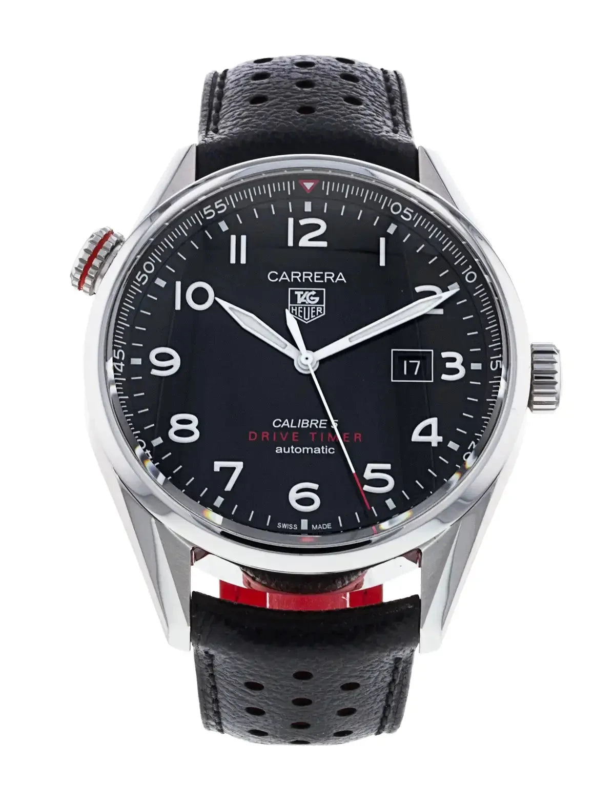 Tag Heuer Heuer Black Stainless Steel Carrera Drive Time Watch For Men War2a10 Fc6337 -korean beauty