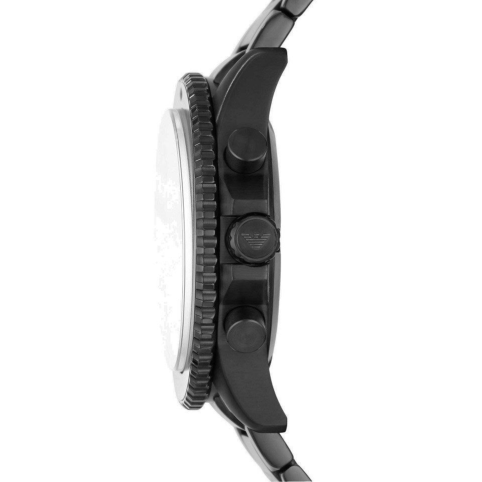 Emporio Armani Mens Ar11363 Black Stainless Steel Chronograph Watch -korean beauty