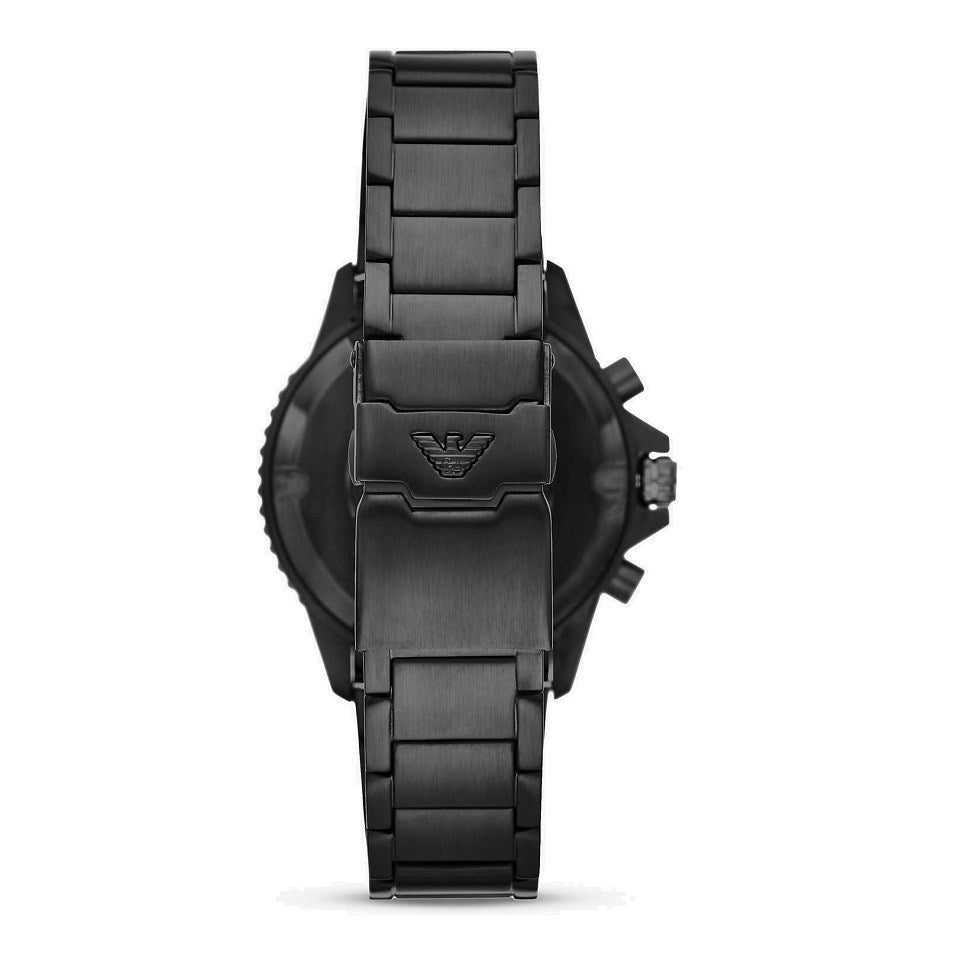 Emporio Armani Mens Ar11363 Black Stainless Steel Chronograph Watch -korean beauty